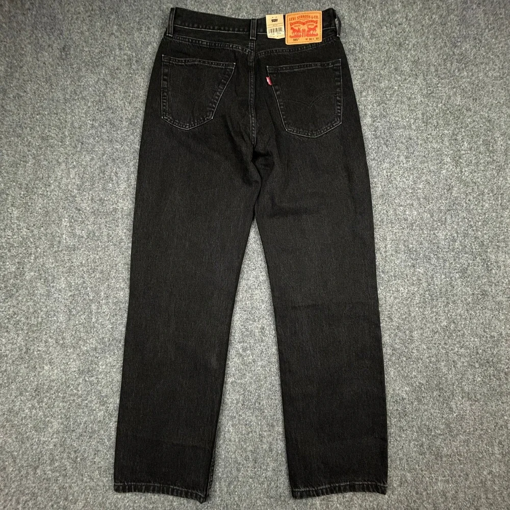 Levi's 565 Loose Straight Jeans Mens 30x32 Black Denim Pants Baggy Cotton
